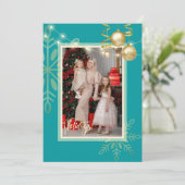 Carte De Remerciements Joyeuses vacances Mor de Noël, ornements, photo (Debout devant)