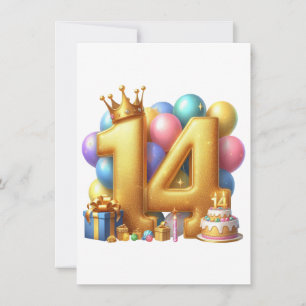 Carte De Remerciements Joyeux 14e anniversaire
