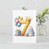 Carte De Remerciements Joyeux 7ème Anniversaire (Debout devant)