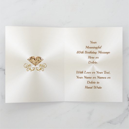 Carte De Remerciements Joyeux 89e anniversaire, grand-mère, maman & ou NO (Intérieur)