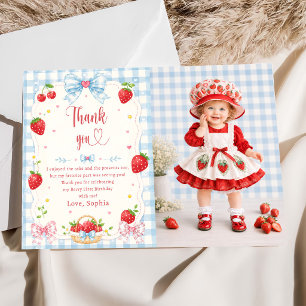 Carte De Remerciements Joyeux Anniversaire à la Fraise Très Fruitée