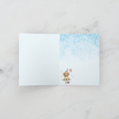 Carte De Remerciements Joyeux Anniversaire avec un chiot mignon et un cha (Intérieur)