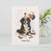 Carte De Remerciements Joyeux anniversaire Bernese Mountain Dog (Debout devant)