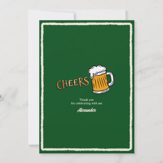 Carte De Remerciements Joyeux Anniversaire Bière Rustique