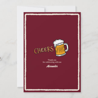 Carte De Remerciements Joyeux Anniversaire Bière Rustique