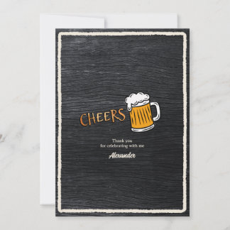 Carte De Remerciements Joyeux Anniversaire Bière Rustique