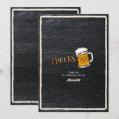 Carte De Remerciements Joyeux Anniversaire Bière Rustique (Devant / Derrière)