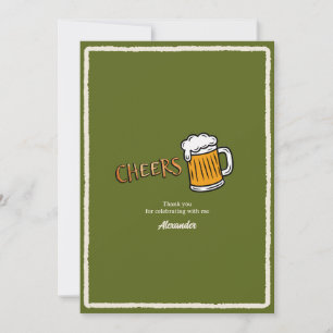 Carte De Remerciements Joyeux Anniversaire Bière Rustique
