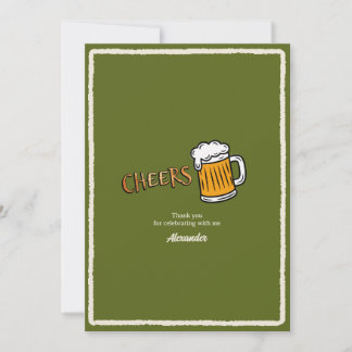 Carte De Remerciements Joyeux Anniversaire Bière Rustique