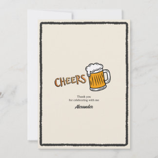 Carte De Remerciements Joyeux Anniversaire Bière Rustique
