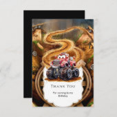 Carte De Remerciements Joyeux Anniversaire Camion Monstre Bohème Mignon (Devant / Derrière)