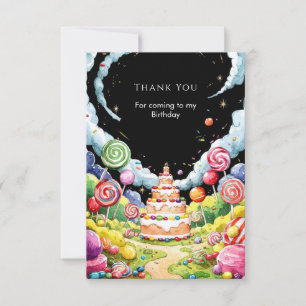 Carte De Remerciements Joyeux Anniversaire Candyland Magique