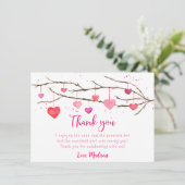 Carte De Remerciements Joyeux Anniversaire Cœurs Roses Rouges (Debout devant)