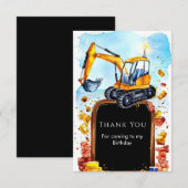 Carte De Remerciements Joyeux Anniversaire Construction à l'aquarelle mig (Devant / Derrière)