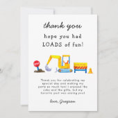 Carte De Remerciements Joyeux Anniversaire Construction Plein de Fun (Devant)