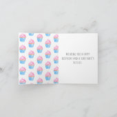 Carte De Remerciements Joyeux Anniversaire cupcake simple à l'aquarelle m (Intérieur)