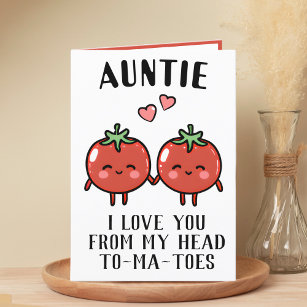 Carte De Remerciements Joyeux Anniversaire de la Tante de tomate drôle