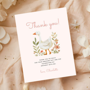Carte De Remerciements Joyeux Anniversaire d'Oie Silly Rose