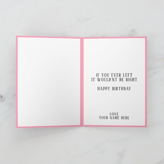 Carte De Remerciements Joyeux Anniversaire Drôle Chaussure Rose Mari Épou (Intérieur)