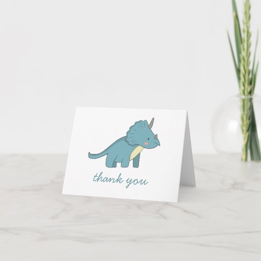 Carte De Remerciements Joyeux Anniversaire Enfants Dinosaure Mignon | Fêt (Devant)