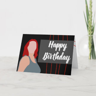 Carte De Remerciements Joyeux Anniversaire Face Cheveux Rouge