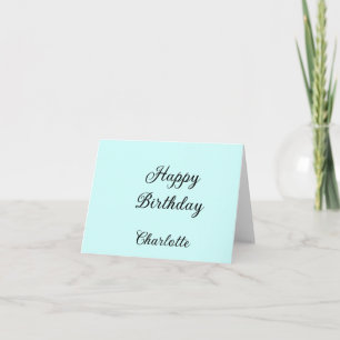 Carte De Remerciements Joyeux anniversaire fond bleu nom stylé élégant