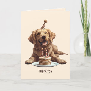 Carte De Remerciements Joyeux Anniversaire Golden Retriever Chien