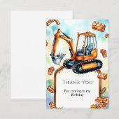 Carte De Remerciements Joyeux anniversaire Happy Builder Construction (Devant / Derrière)