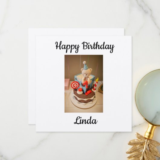 Carte De Remerciements Joyeux anniversaire Linda (Devant/Arrière en situation)