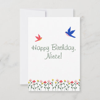 Carte De Remerciements Joyeux Anniversaire nièce minimaliste Simplistic C