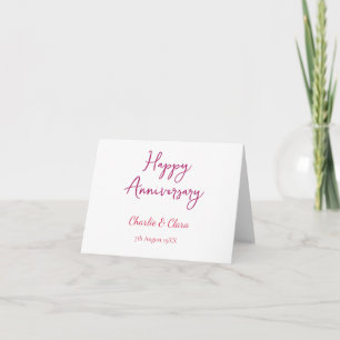 Carte De Remerciements Joyeux anniversaire nom rose gras nom date si