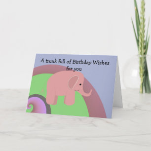 Carte De Remerciements Joyeux Anniversaire Petit Éléphant