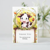 Carte De Remerciements Joyeux Anniversaire Petite Vache (Debout devant)