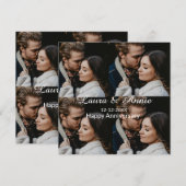 Carte De Remerciements Joyeux anniversaire photo collage nom date simple  (Devant / Derrière)