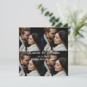 Carte De Remerciements Joyeux anniversaire photo collage nom date simple  (Debout devant)