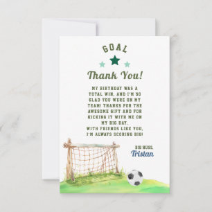 Carte De Remerciements Joyeux Anniversaire pour un But de Foot
