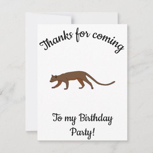 Carte De Remerciements Joyeux B-day Fossa Madagascar animal (Devant)