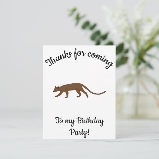 Carte De Remerciements Joyeux B-day Fossa Madagascar animal (Debout devant)