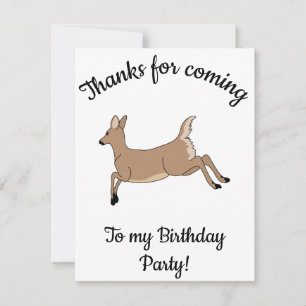 Carte De Remerciements Joyeux B-day Leaping Cerf Animal
