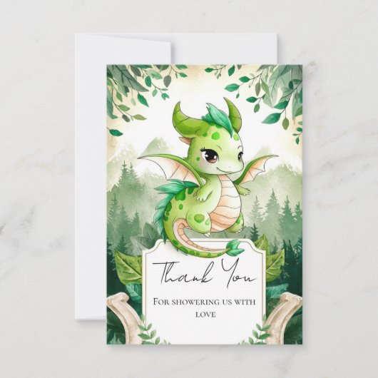 Carte De Remerciements Joyeux Baby shower Dragon (Devant)