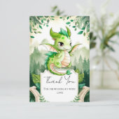 Carte De Remerciements Joyeux Baby shower Dragon (Debout devant)