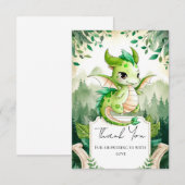 Carte De Remerciements Joyeux Baby shower Dragon (Devant / Derrière)