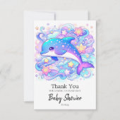 Carte De Remerciements Joyeux Baby shower Whimsical Dolphin (Devant)