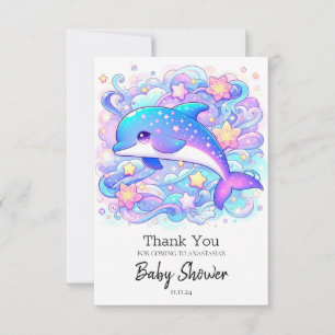 Carte De Remerciements Joyeux Baby shower Whimsical Dolphin