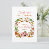 Carte De Remerciements Joyeux Boo-thday Fête Rose (Debout devant)