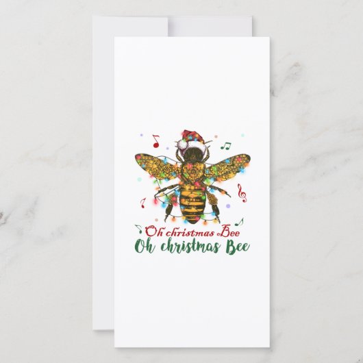 Carte De Remerciements Joyeux cadeau d'abeilles de Noël (Devant)