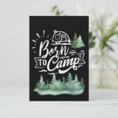 Carte De Remerciements Joyeux Camper Né Au Camp (Debout devant)