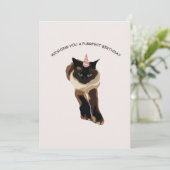 Carte De Remerciements Joyeux chat mignon d'anniversaire (Debout devant)