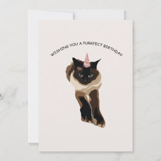 Carte De Remerciements Joyeux chat mignon d'anniversaire