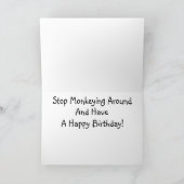 Carte De Remerciements Joyeux Chimp d'anniversaire (Intérieur)